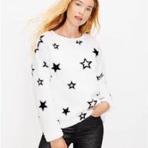 LOFT Star Pattern Sherpa Sweater